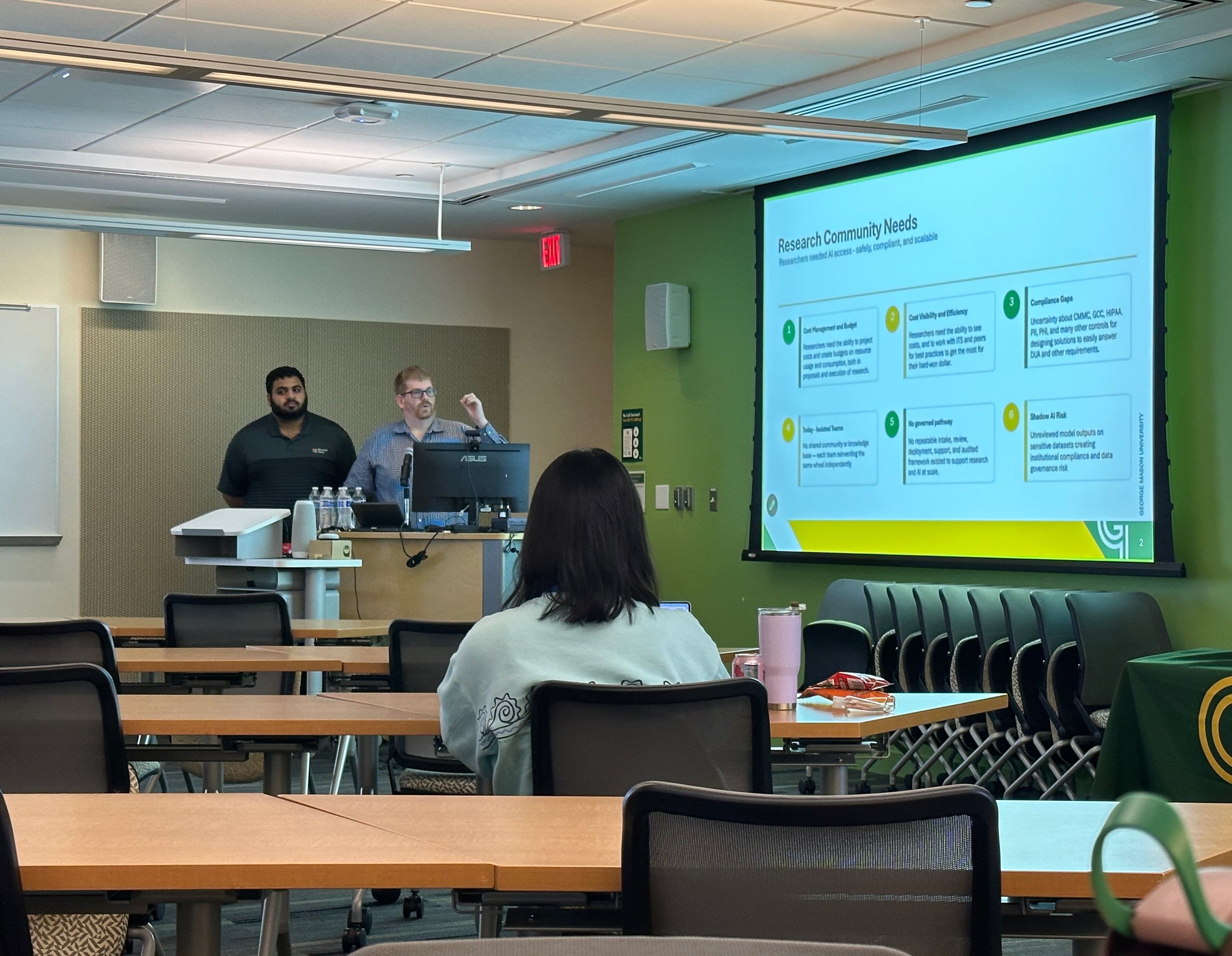 ITS IN ACTION⚠️🌟
Special shoutout to Casey Campbell for presenting at George Mason University Libraries’ AI Boot Camp alongside Microsoft. Together, they explored how Azure Foundry can support research across the George Mason community. Way to go, Casey! 👏
#MasonNation #AllTogetherDifferent