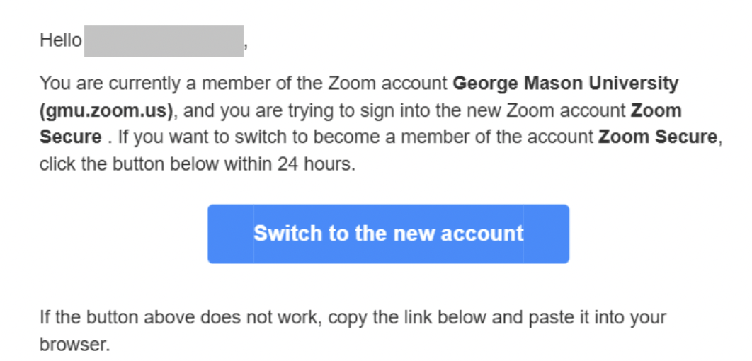 zoom confirmation