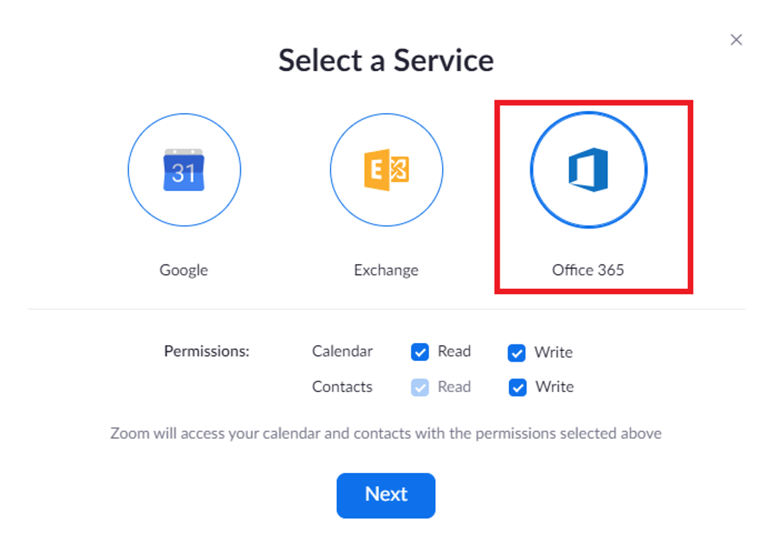 Select Office 365
