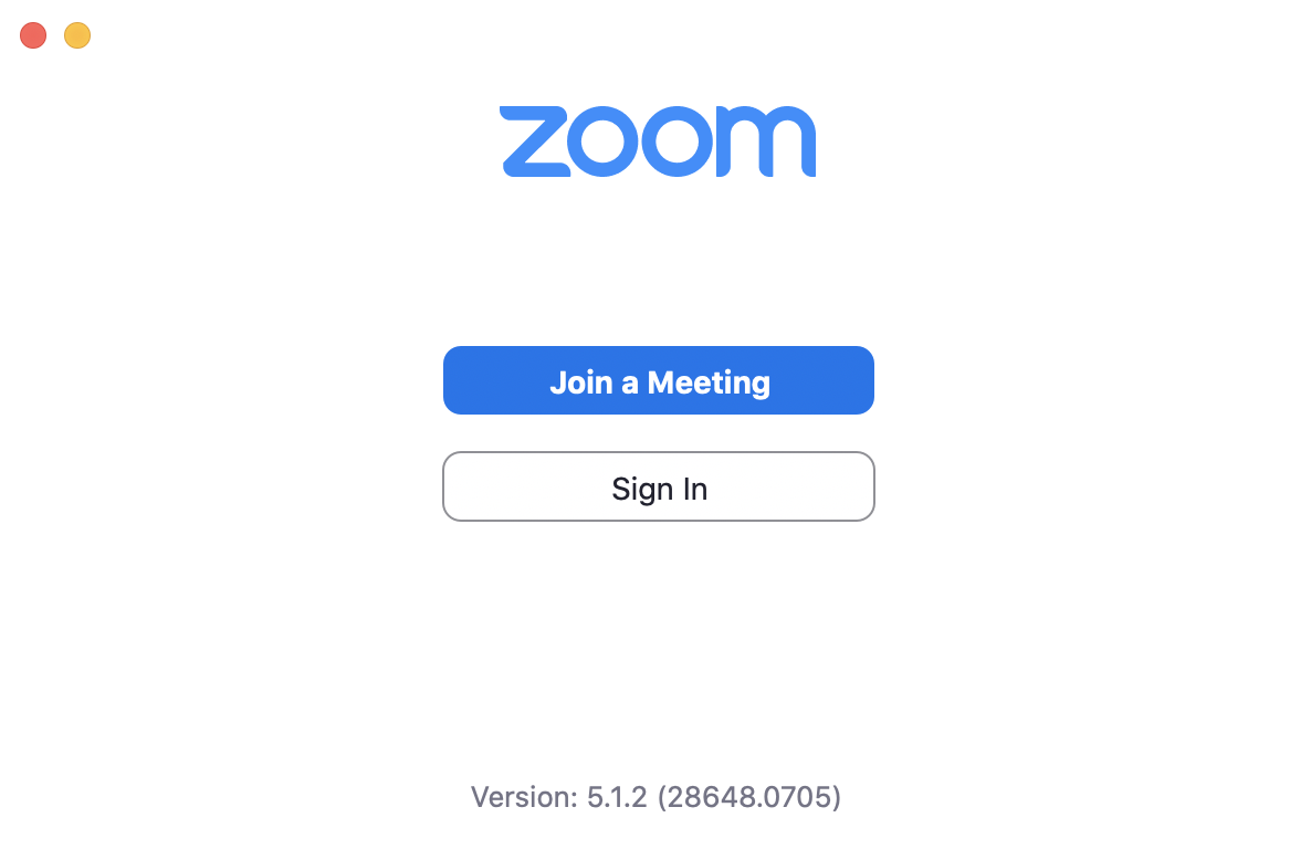 zoom login screen