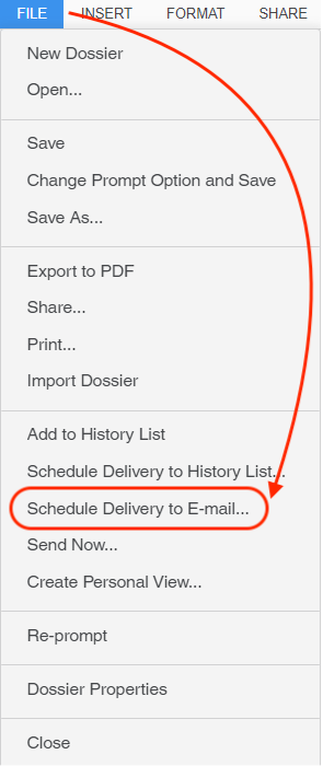 dossier sub menu